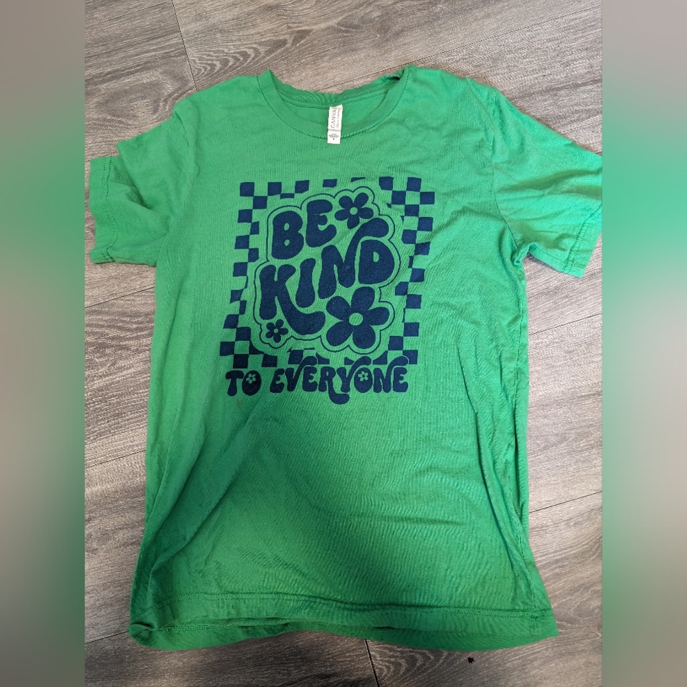 Be kind to everyone, junior shirt, m, green dark green, bella and canvas